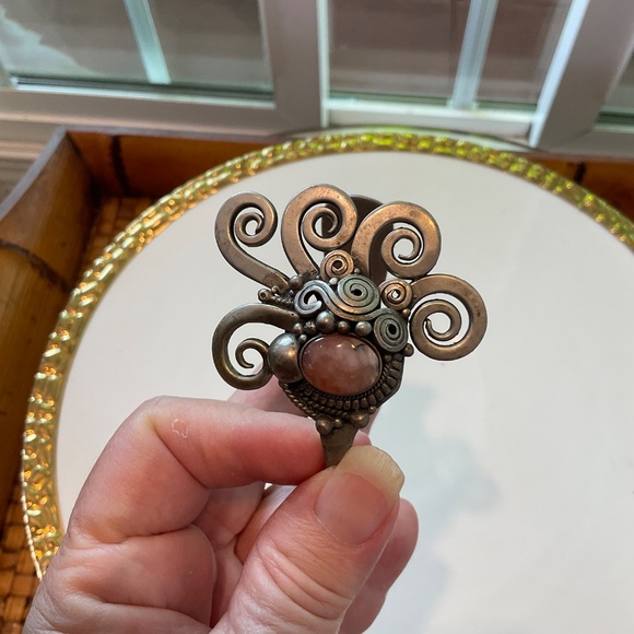 Beautiful Hobo Style Silver Cuff Bracelet - Picture 2 of 7